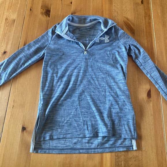 Under Armour Gray and White Striped Pullover - Picture 1 of 2